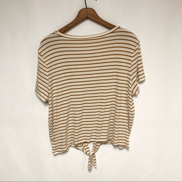 AE Ribbed Stripe Tie Front Top Sz XL - Picture 6 of 11
